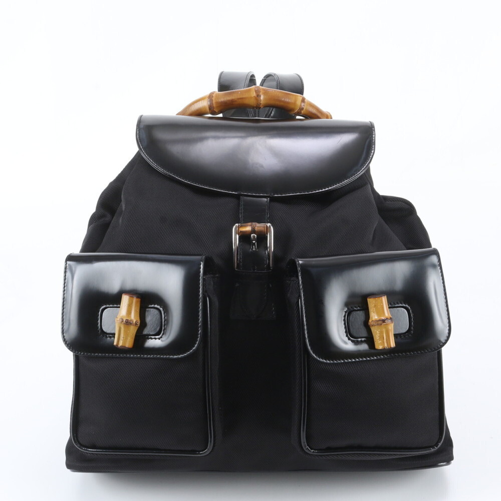 Gucci Old Bamboo 003 2058 0016-5 Leather 2-Way Backpack for Women